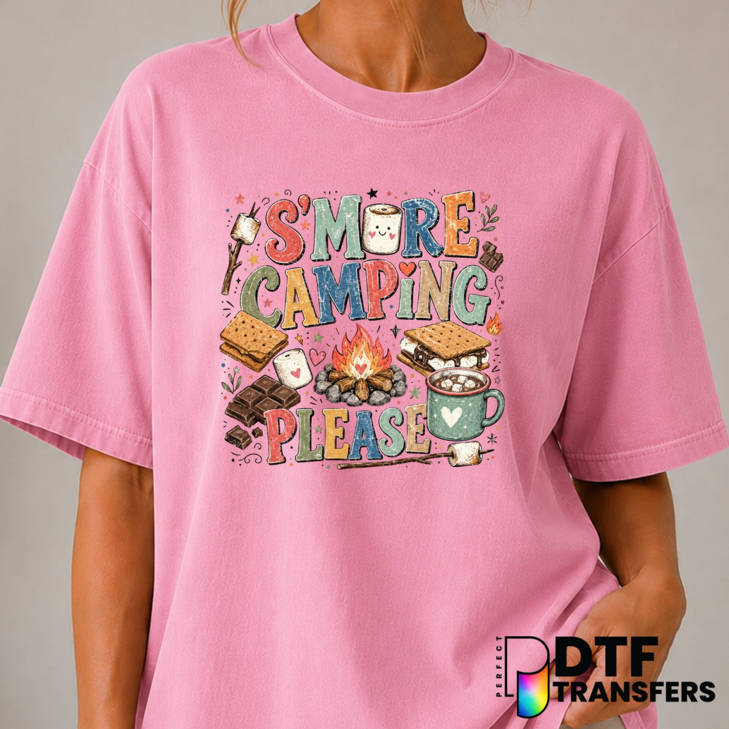 S'more Camping Please – Camping DTF Transfer (view 2 of 2) – by Perfect DTF Transfers – Premade DTF Transfers – Camping, O...