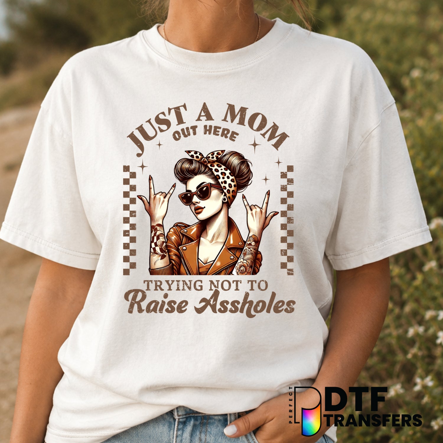 Sarcastic Raunchy Retro Checkered Mother's Day – DTF Transfer (view 2 of 2) – by Perfect DTF Transfers – Premade DTF Trans...
