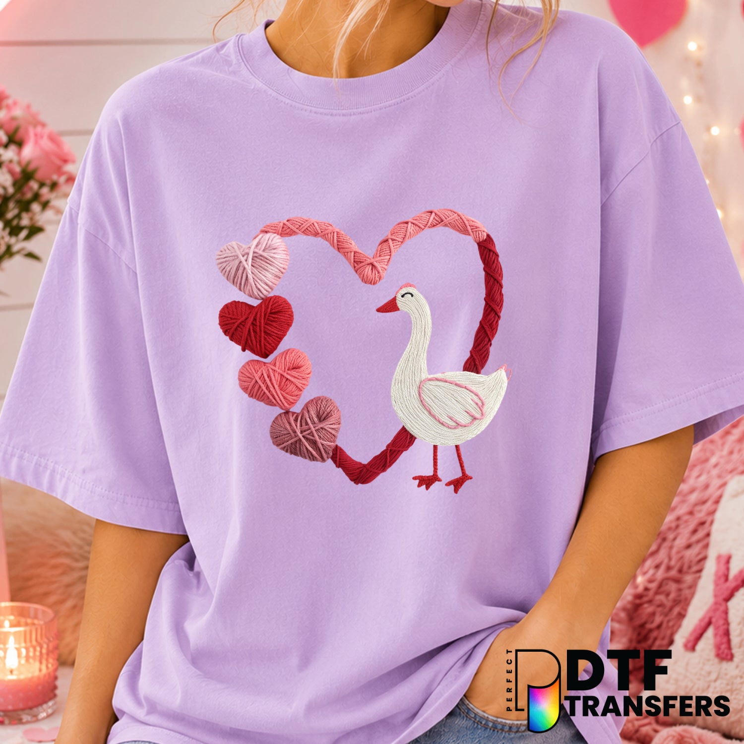 Silly Goose Valentine's Day – DTF Transfer (view 1 of 2) – by Perfect DTF Transfers – Premade DTF Transfers – Valentine's...