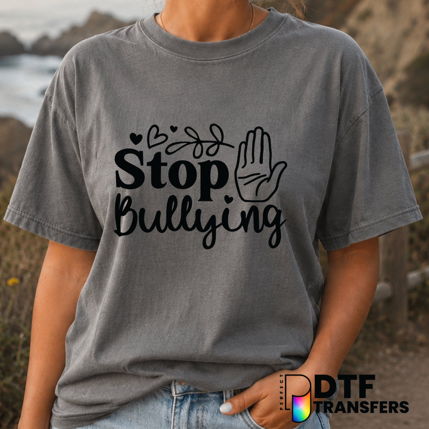 Stop Bullying – Anti-Bullying DTF Transfer (view 1 of 2) – by Perfect DTF Transfers – Premade DTF Transfers – Anti-Bullyin...