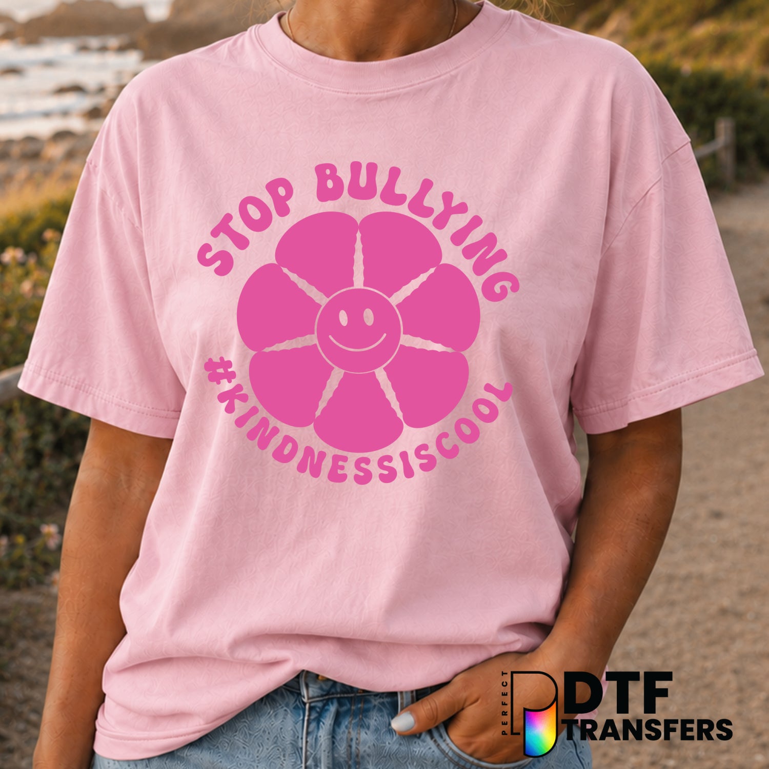 STOP BULLYING KINDNESS IS COOL – Anti-Bullying DTF Transfer (view 1 of 2) – by Perfect DTF Transfers – Premade DTF Transfe...