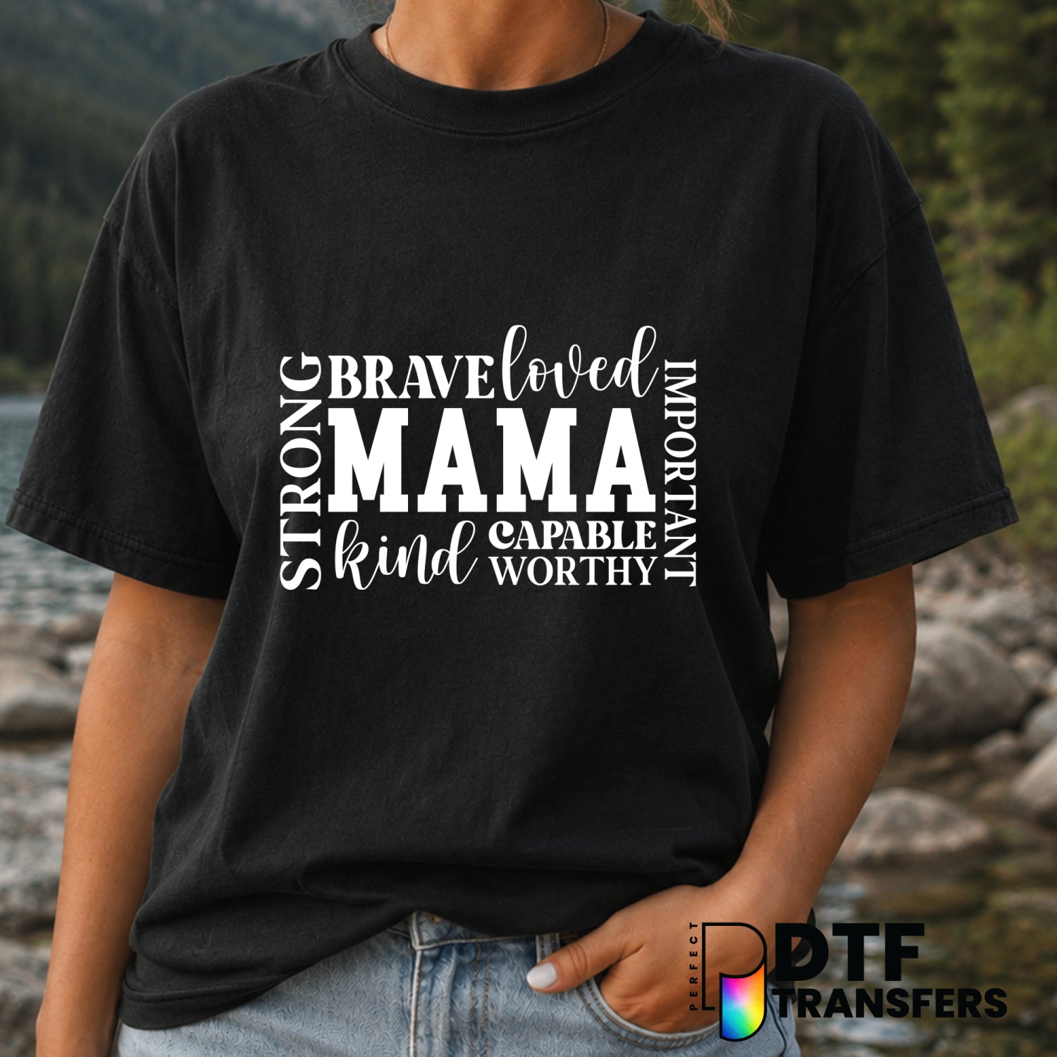 Strong Mama – Mother's Day DTF Transfer (view 1 of 2) – by Perfect DTF Transfers – Premade DTF Transfers – Mother's Day, Mom