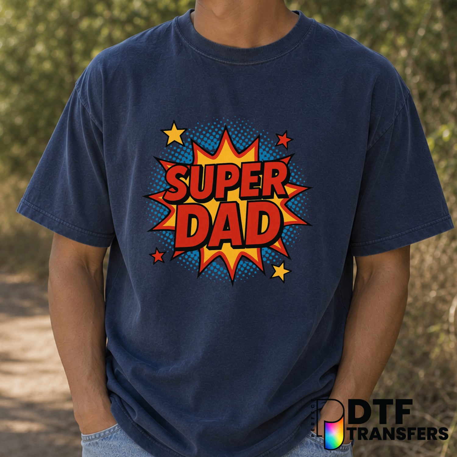 SUPER DAD – Father's Day DTF Transfer (view 1 of 2) – by Perfect DTF Transfers – Premade DTF Transfers – Father's Day, Dad