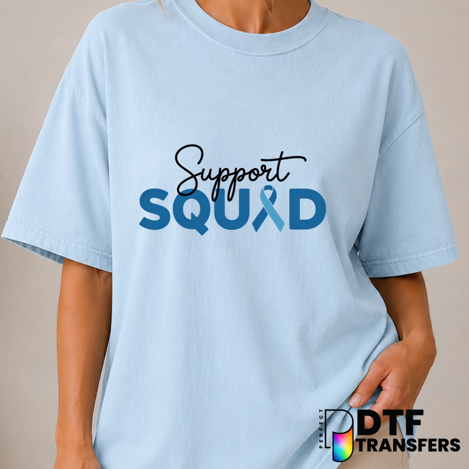 Support Squad Diabetes Awareness – DTF Transfer (view 1 of 2) – by Perfect DTF Transfers – Premade DTF Transfers – Diabete...