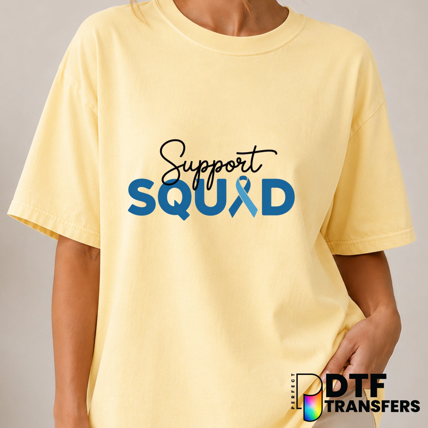 Support Squad Diabetes Awareness – DTF Transfer (view 2 of 2) – by Perfect DTF Transfers – Premade DTF Transfers – Diabete...