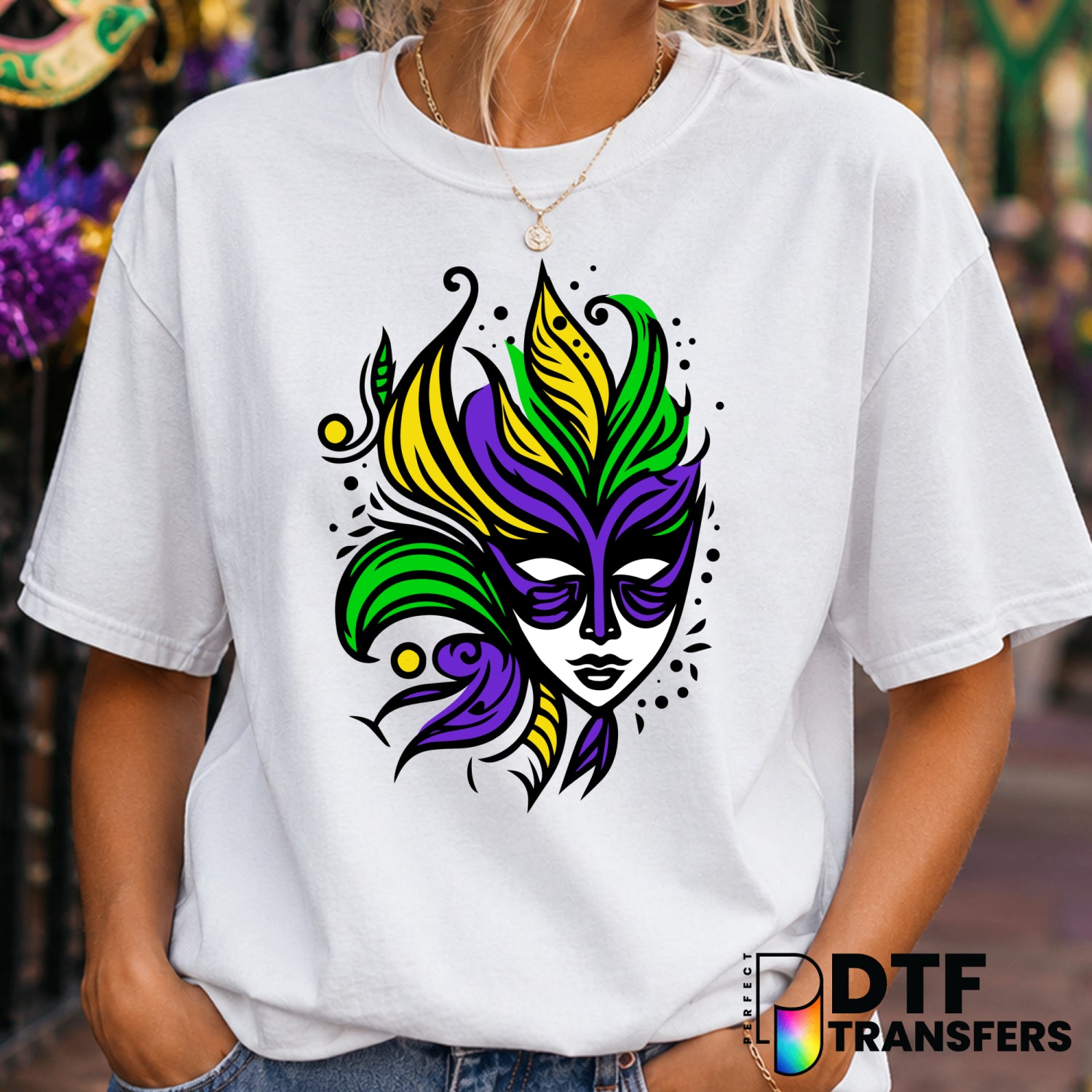 Throw Me Something Mister – Mardi Gras DTF Transfer (view 2 of 2) – by Perfect DTF Transfers – Premade DTF Transfers – Mar...