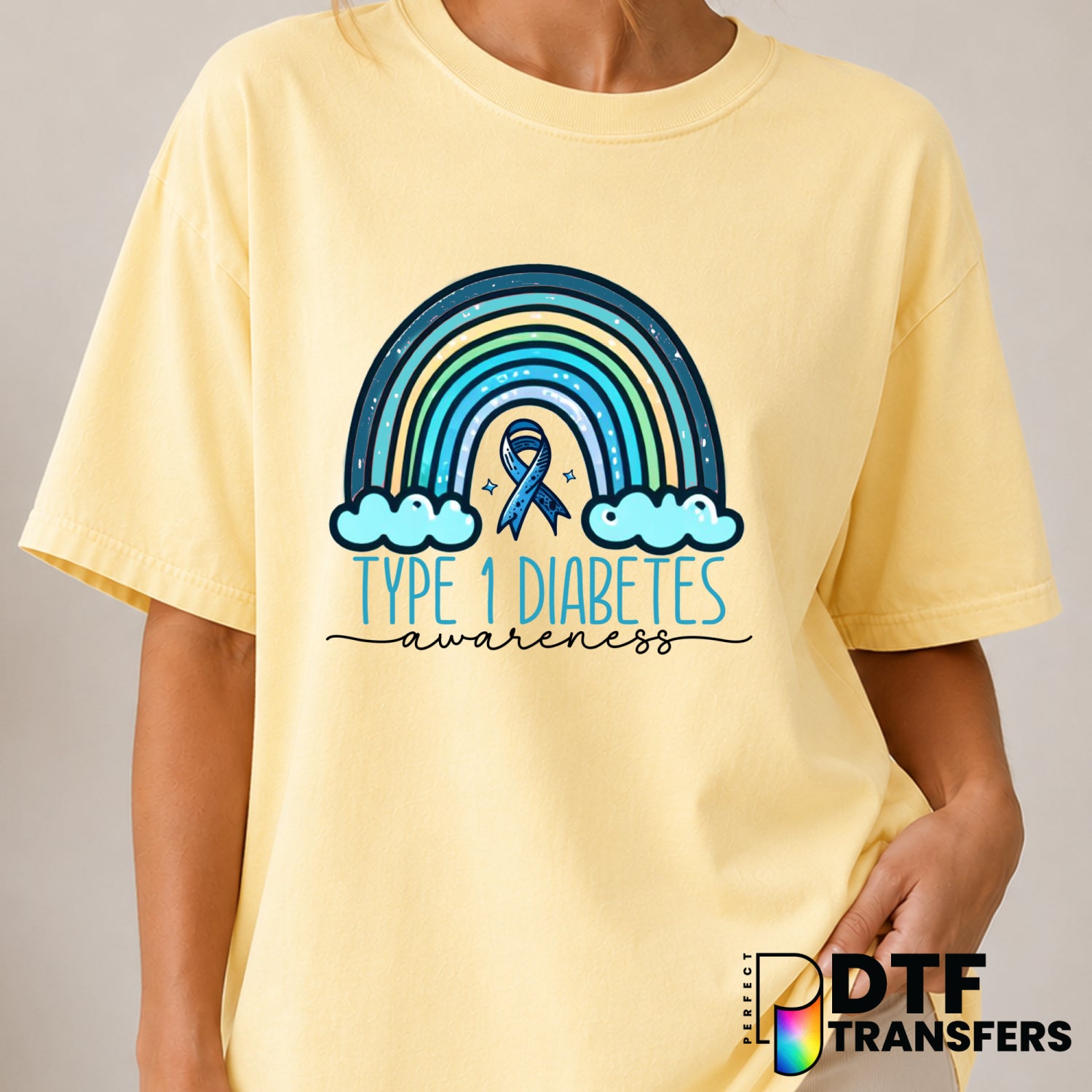 TYPE 1 DIABETES WARRIOR – Diabetes Awareness DTF Transfer (view 2 of 2) – by Perfect DTF Transfers – Premade DTF Transfers...