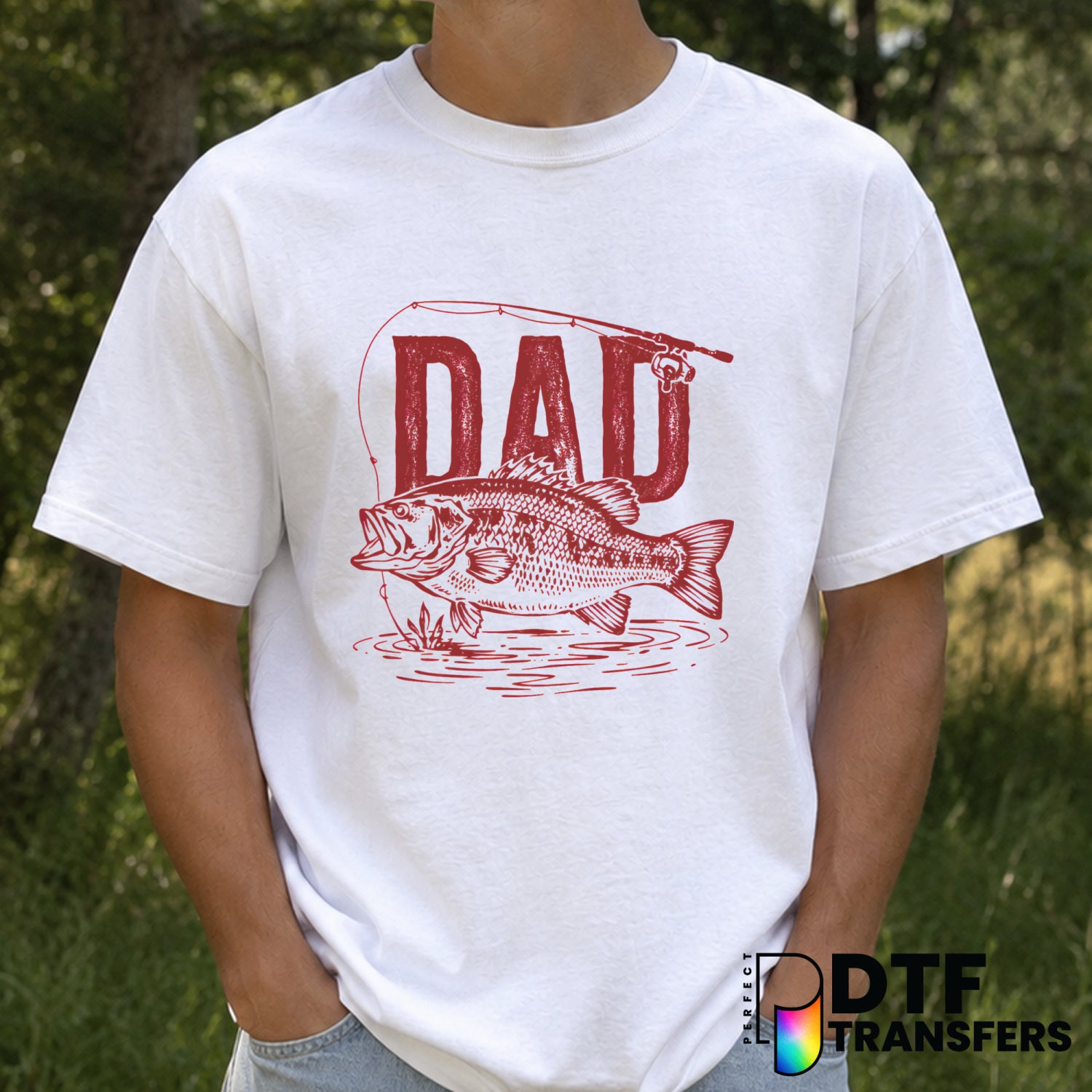 Vintage Dad Fishing Legend Est. 1980 – Father's Day DTF Transfer (view 2 of 2) – by Perfect DTF Transfers – Premade DTF Tr...