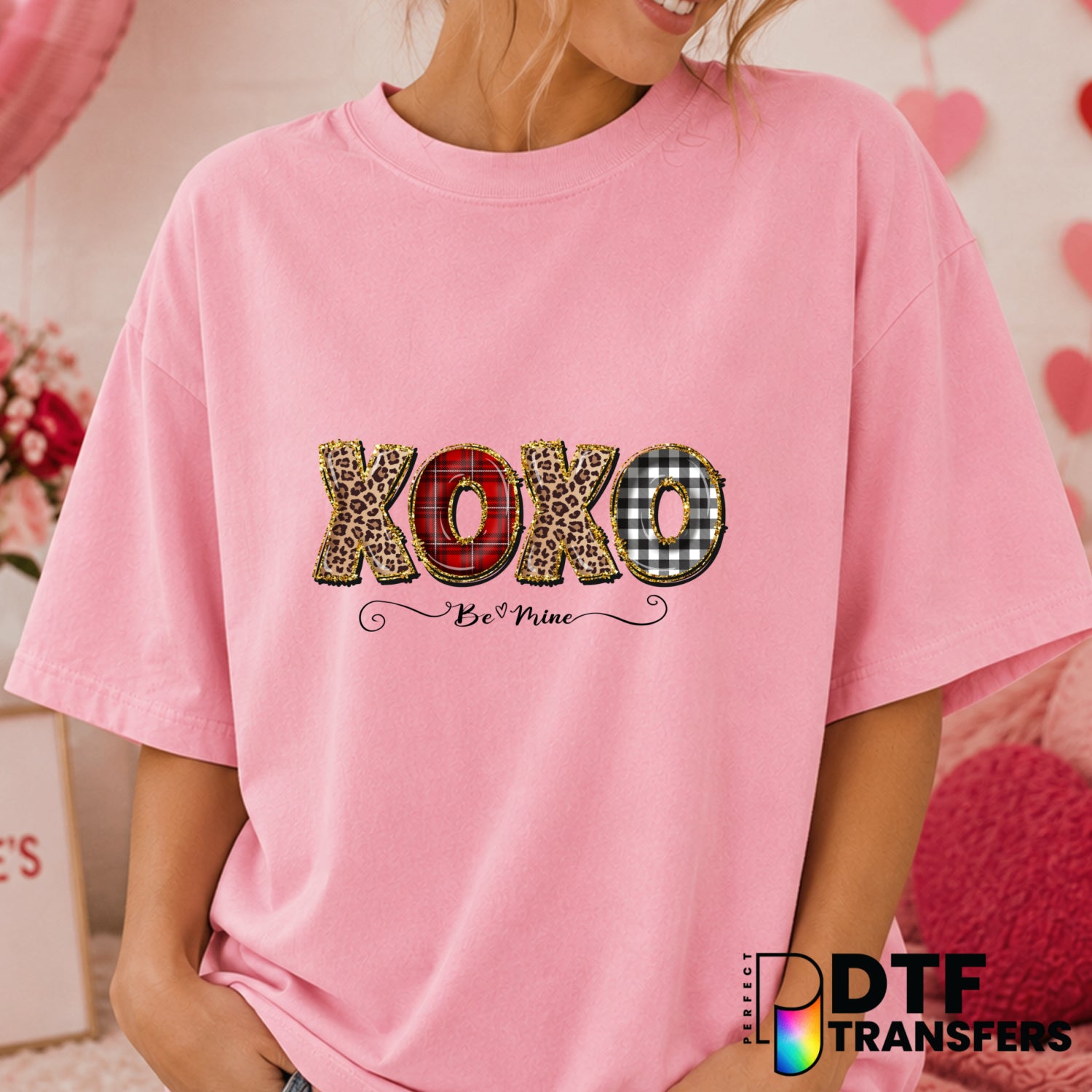 XOXO Be Mine – Valentine's Day DTF Transfer (view 1 of 2) – by Perfect DTF Transfers – Premade DTF Transfers – Valentine's...