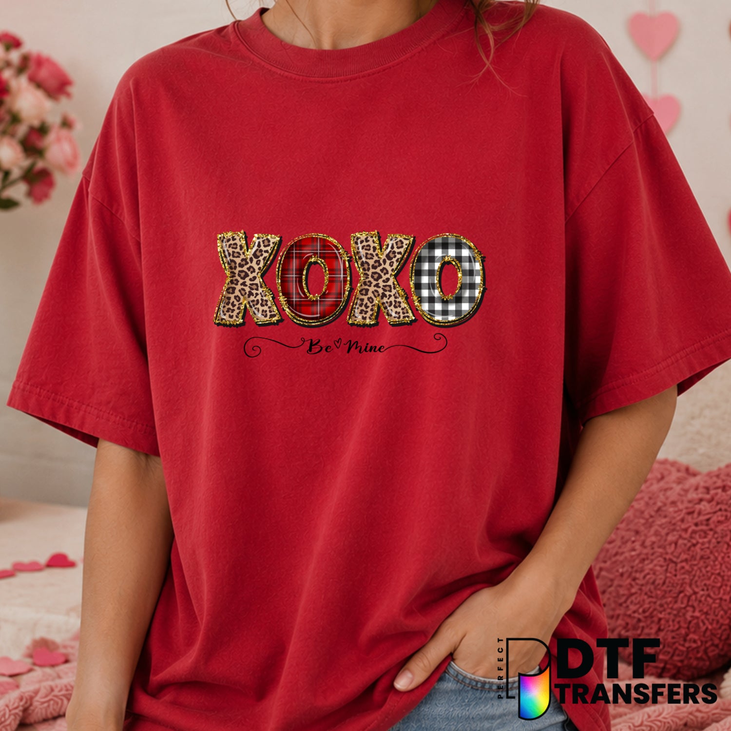 XOXO Be Mine – Valentine's Day DTF Transfer (view 2 of 2) – by Perfect DTF Transfers – Premade DTF Transfers – Valentine's...