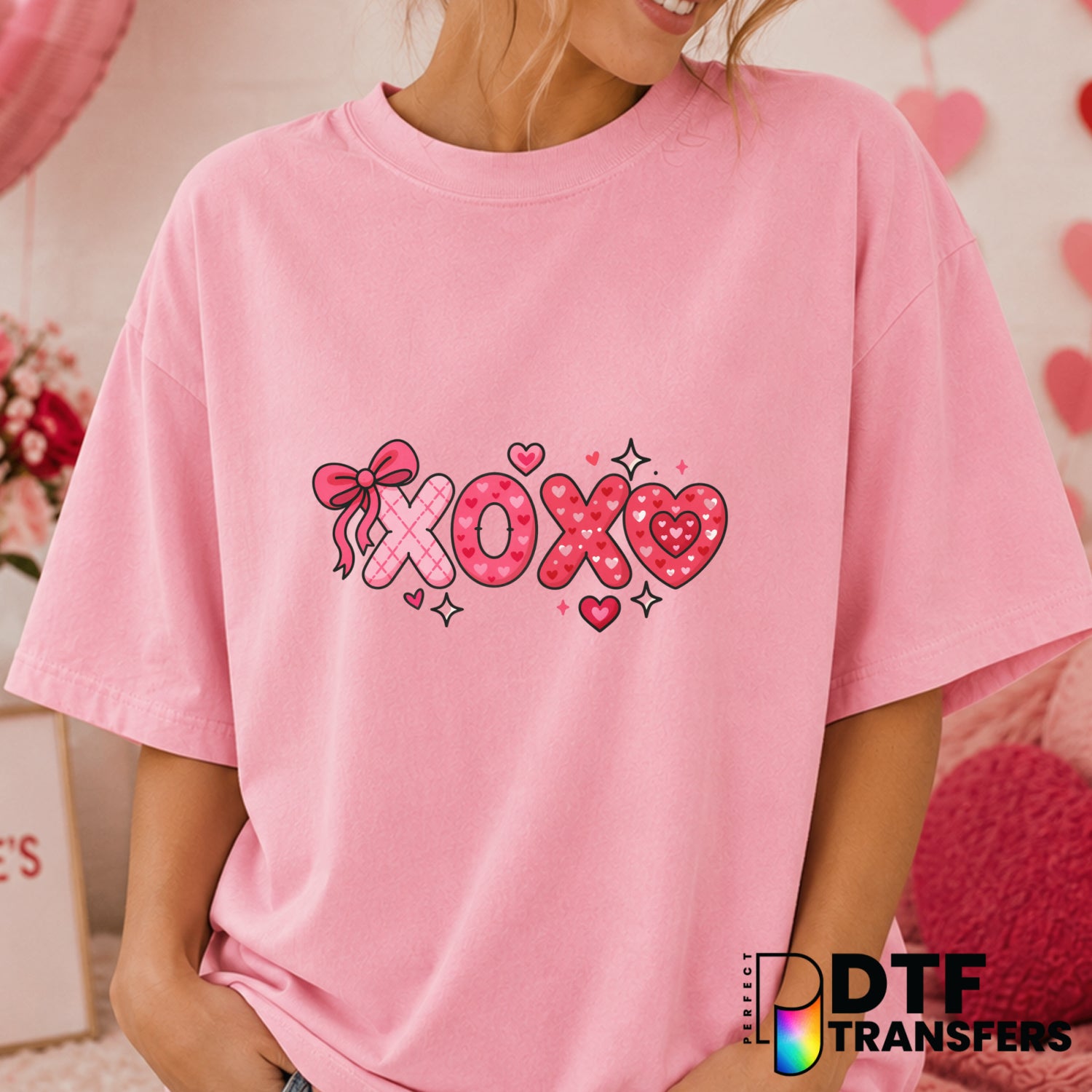 XOXO – Valentine's Day DTF Transfer (view 2 of 2) – by Perfect DTF Transfers – Premade DTF Transfers – Valentine's Day, Love