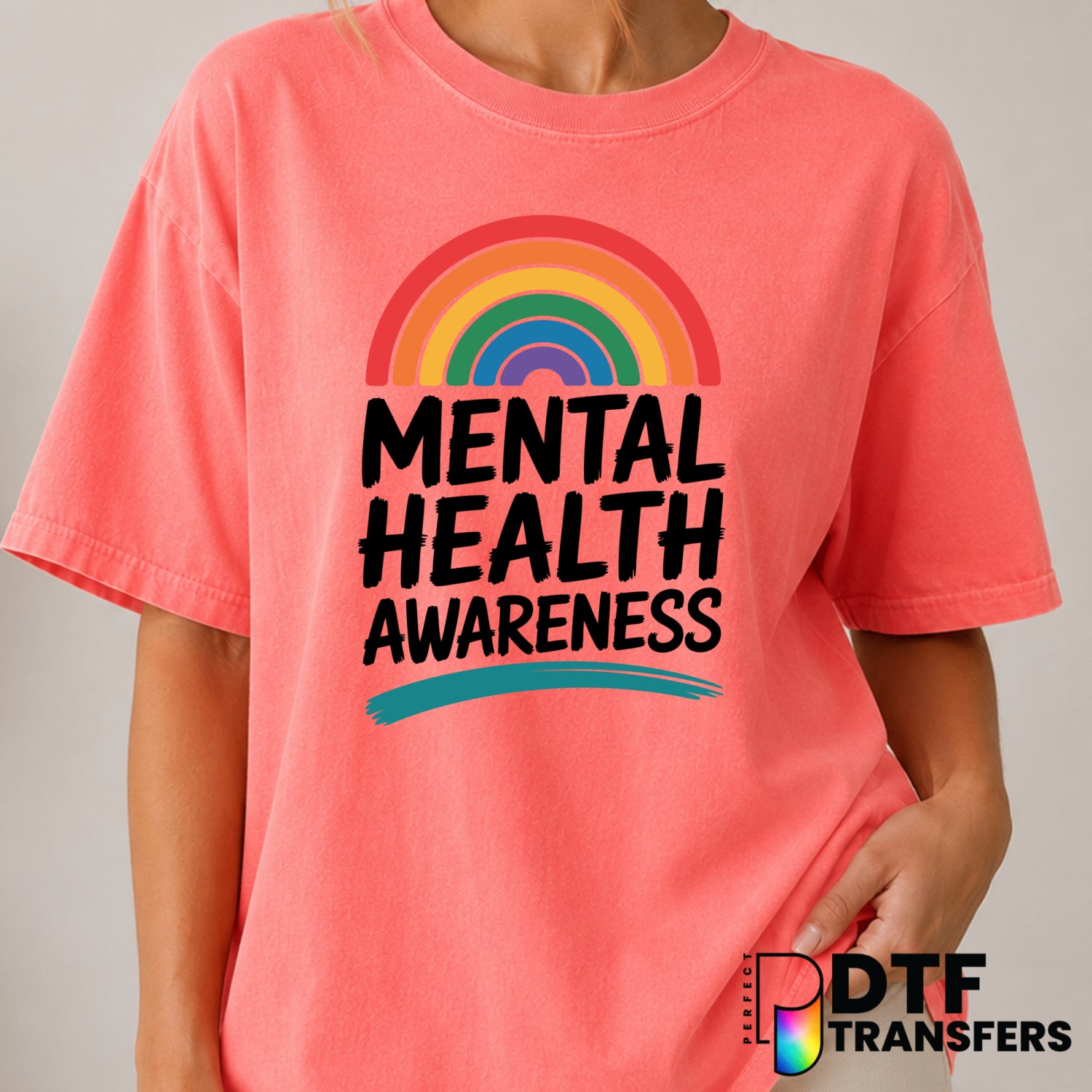 YOU ARE ENOUGH – Mental Health Awareness DTF Transfer (view 2 of 2) – by Perfect DTF Transfers – Premade DTF Transfers – M...