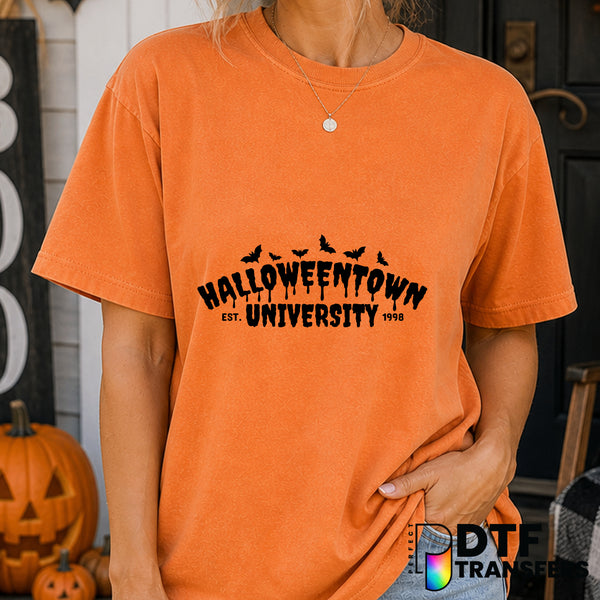 Halloweentown University Varsity Arch Black – Halloween DTF Transfer