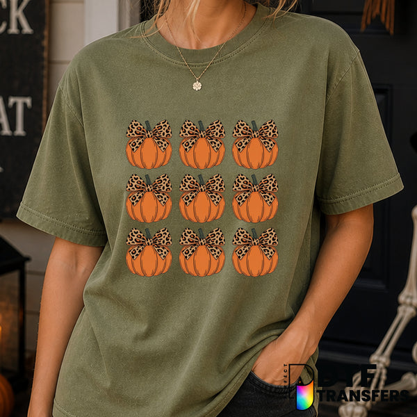 Leopard Bow Pumpkin – Halloween DTF Transfer