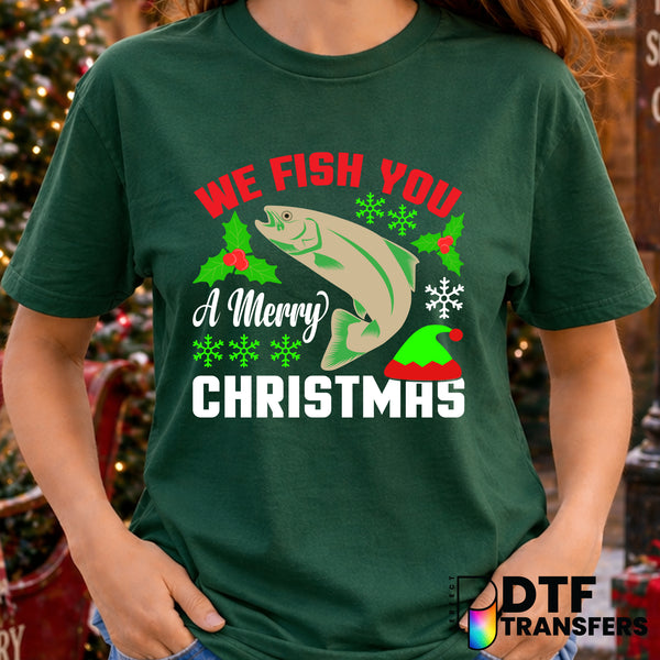 We Fish You A Merry Christmas – Christmas DTF Transfer