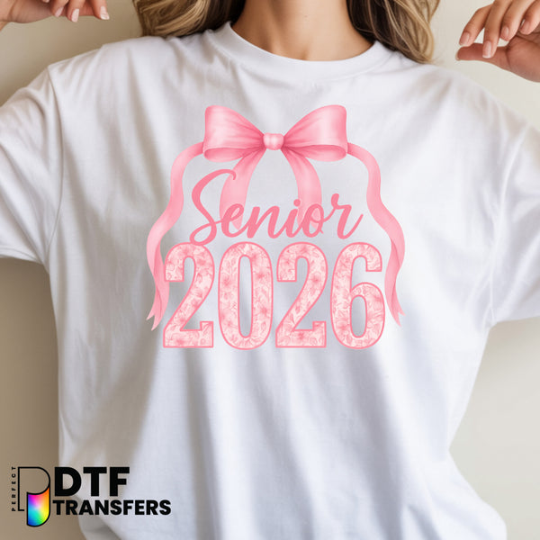 Senior 2026 Pink Bow – Teacher DTF Transfer