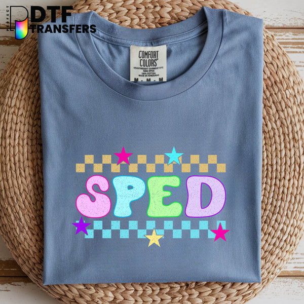 Retro Groovy SPED Checkered – Special Education DTF Transfer