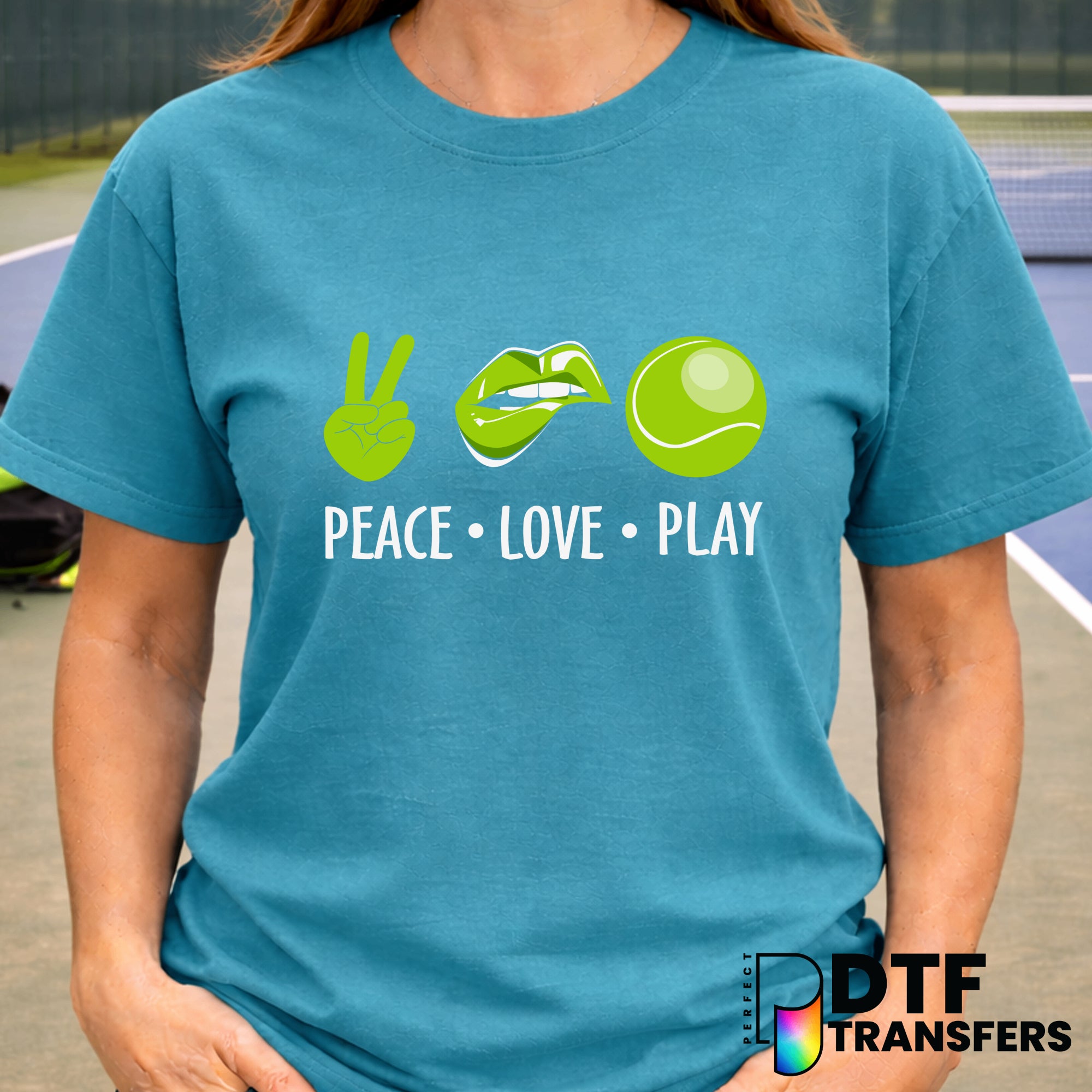 Peace Love Play Tennis – Tennis DTF Transfer