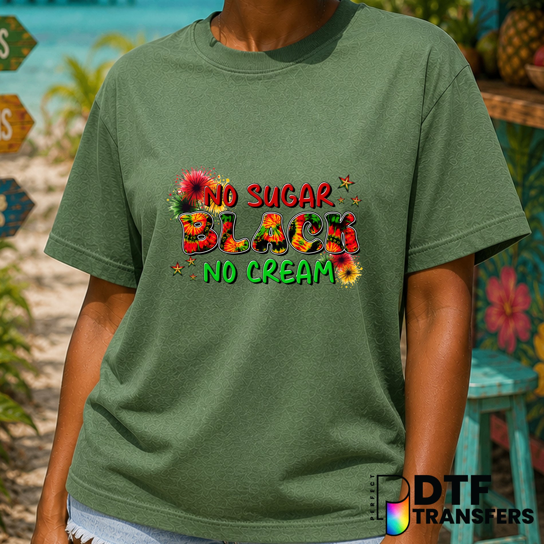 No Sugar Black No Cream History – Black History Month DTF Transfer