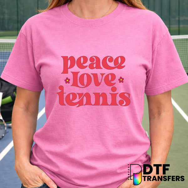 Peace Love Tennis – Tennis DTF Transfer