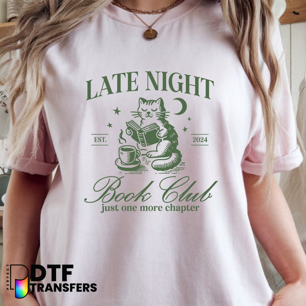 Late Night Book Club – Floral Book Teacher DTF Transfer