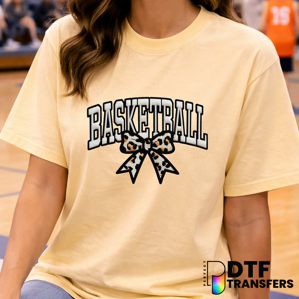 Basketball Mom Varsity Arch Leopard Bow – Basketball DTF Transfer