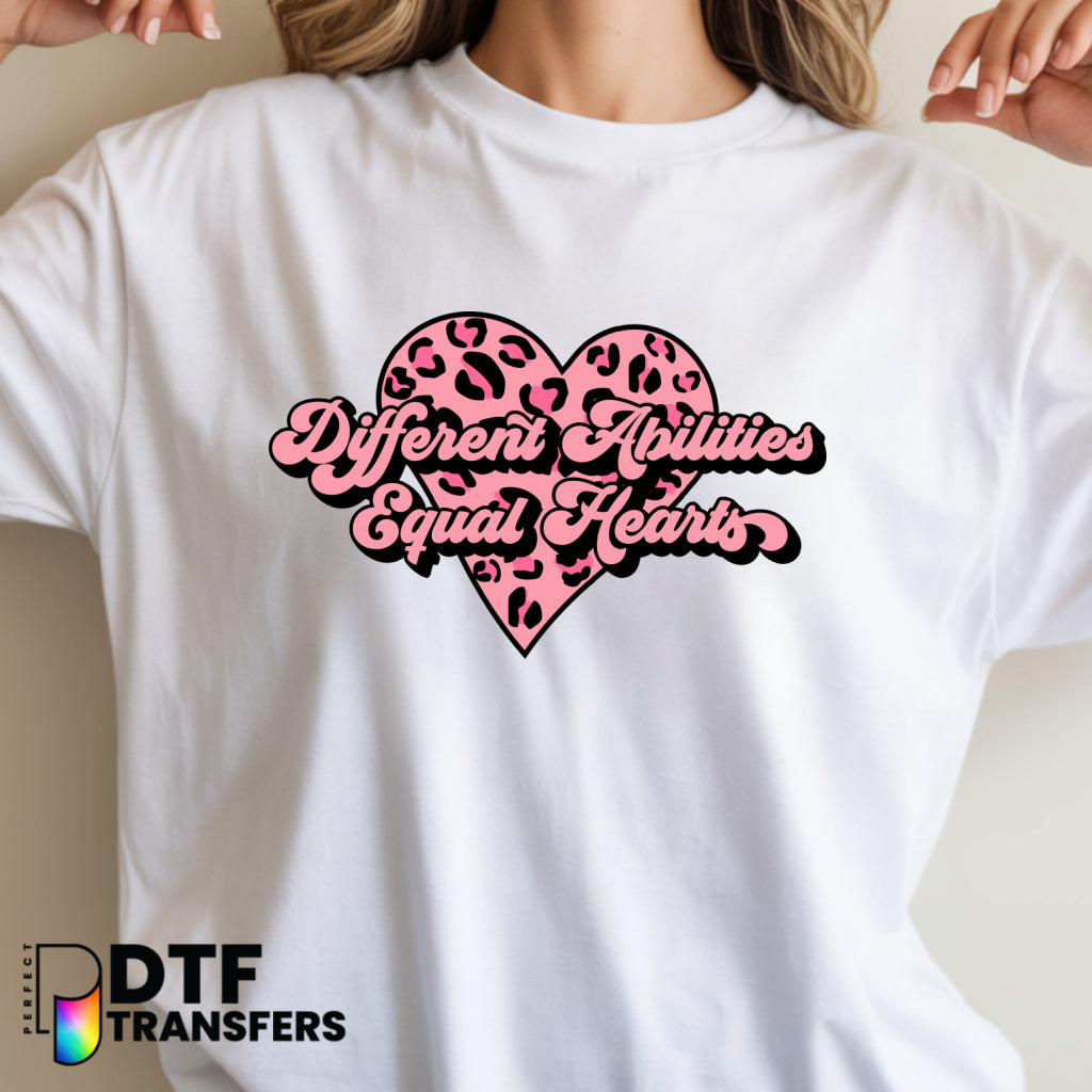 Different Abilities Equal Hearts – Special Education DTF Transfer