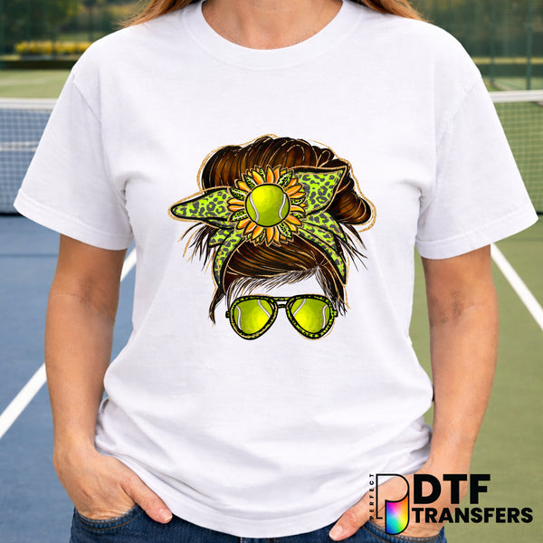 Tennis Mom Messy Bun Life – Tennis DTF Transfer