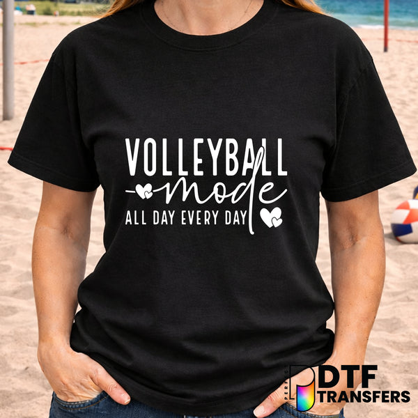 Volleyball Mode All Day Every Day – Volleyball DTF Transfer
