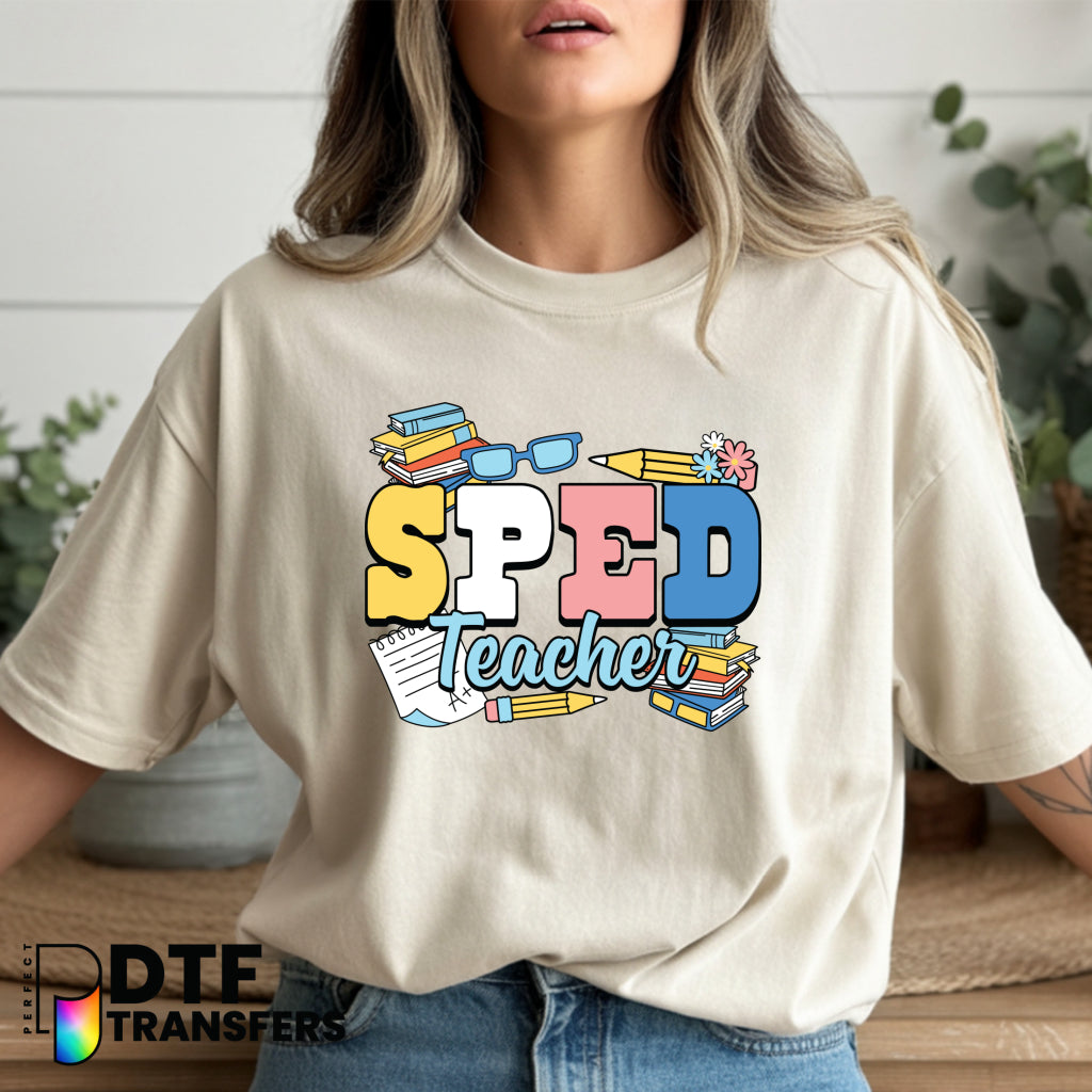 SPED Teacher Distressed Text – Special Education DTF Transfer