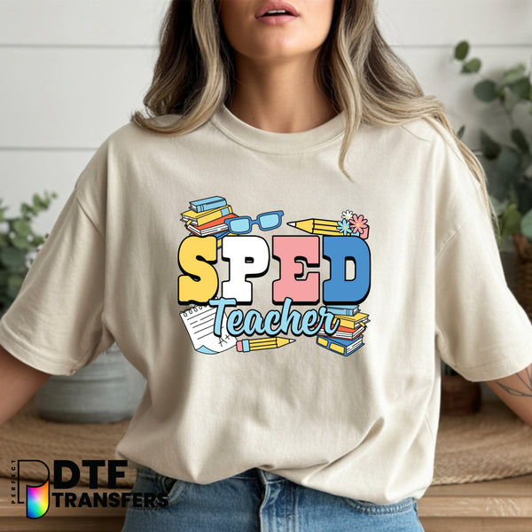 SPED Teacher Distressed Text – Special Education DTF Transfer