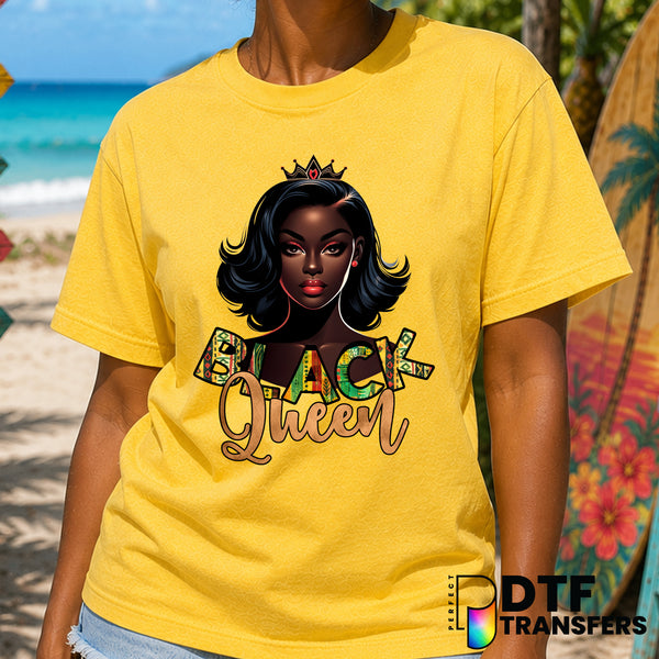 Black Queen African Pattern – Black History Month DTF Transfer
