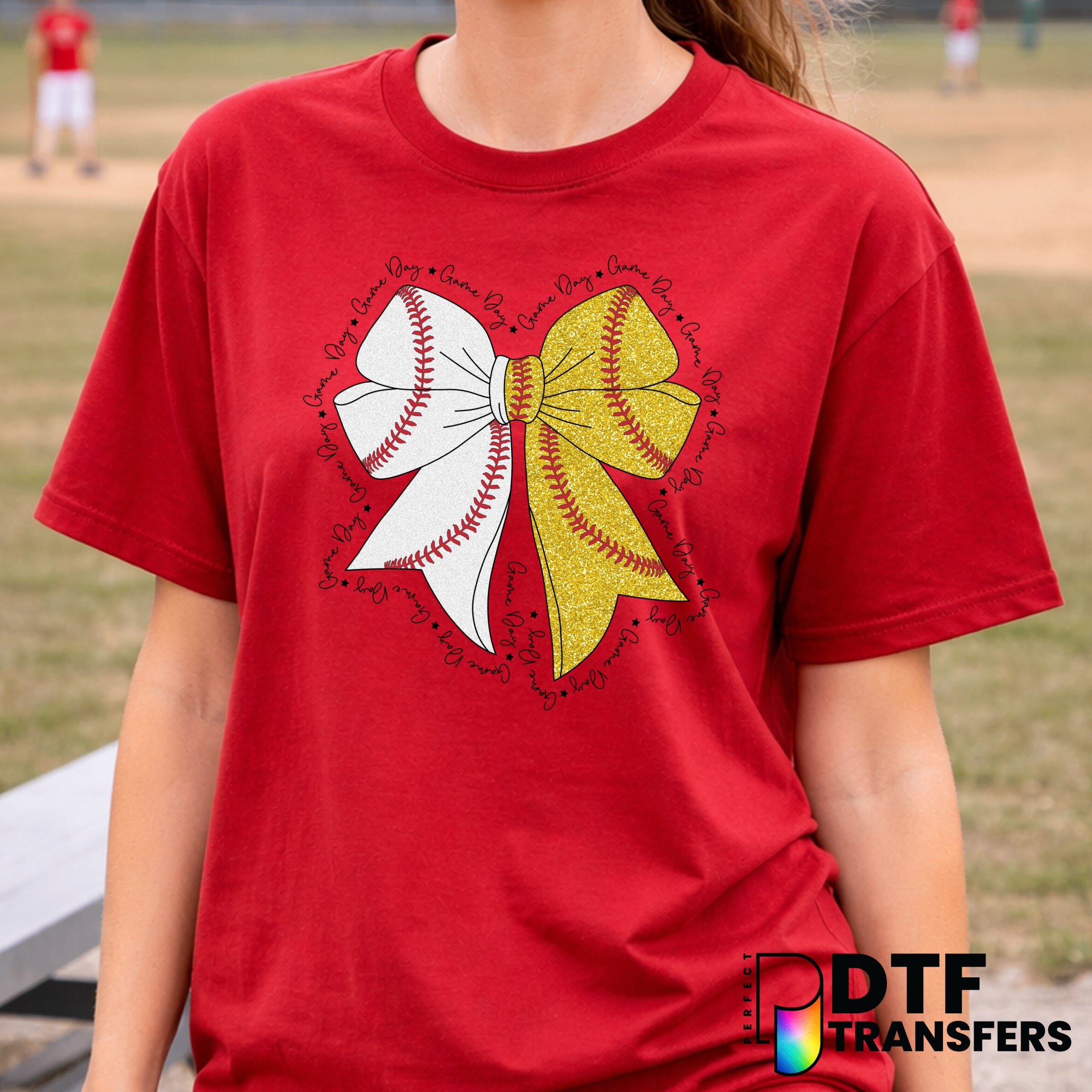 Baseball Softball Coquette Bow – DTF Transfer