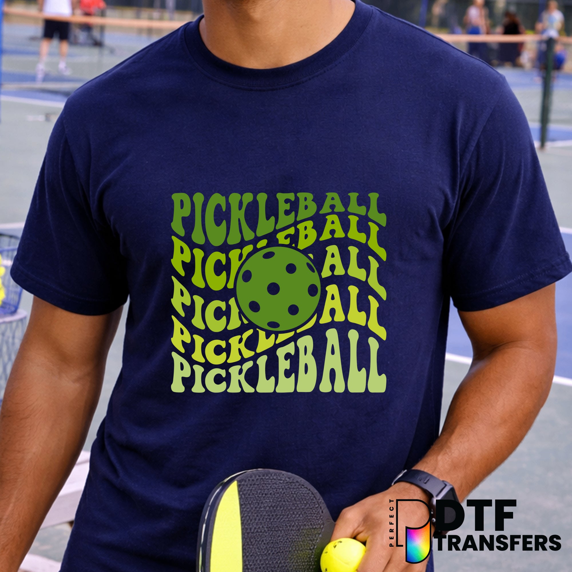 PICKLEBALL Stacked Wavy – Pickleball DTF Transfer