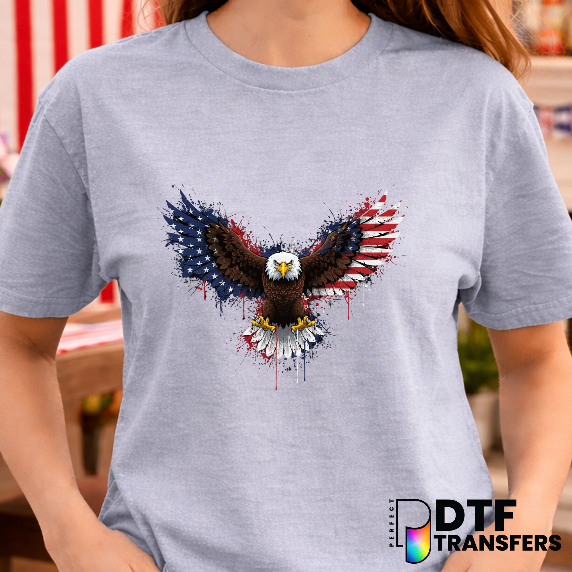 LAND OF THE FREE BECAUSE OF THE BRAVE – Fourth of July DTF Transfer