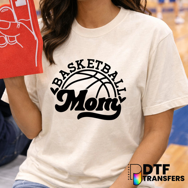 Basketball Mom Arch Retro Script – Basketball DTF Transfer