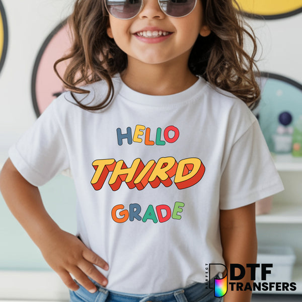 Hello Third Grade – Teacher DTF Transfer
