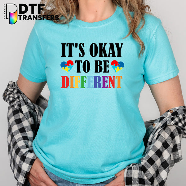 It's Okay To Be Different Colorful Hearts – Special Education DTF Transfer
