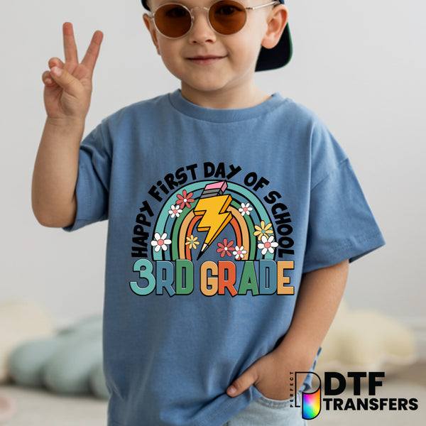 Happy First Day of School Third Grade Welcome Back to School – Teacher DTF Transfer