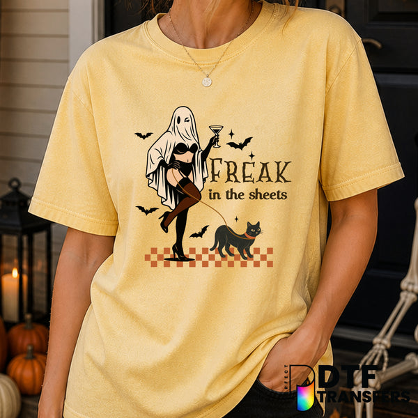 Freak in the Sheets – Halloween DTF Transfer