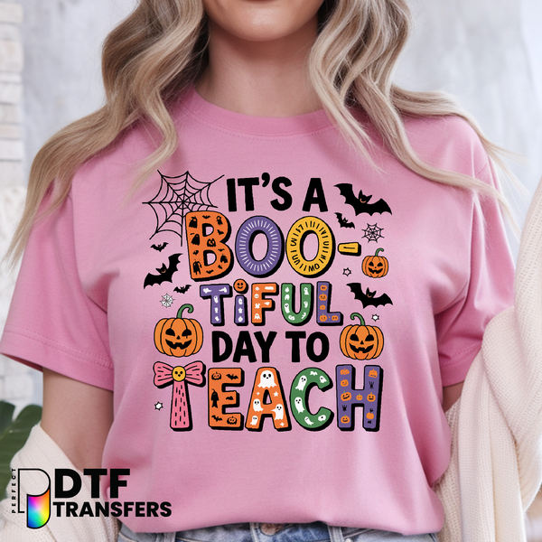 It's a Bootiful Day to Teach – Halloween Teacher DTF Transfer
