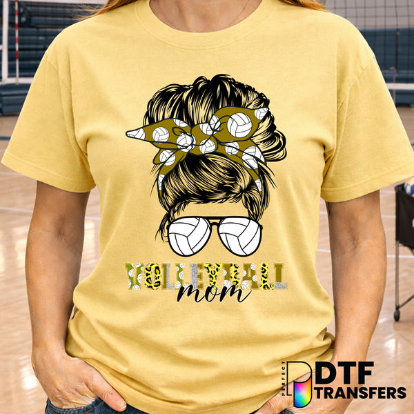 Volleyball Mom Hot Mess Messy Bun – Volleyball DTF Transfer