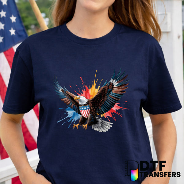 USA Eagle Splatter – Fourth of July DTF Transfer