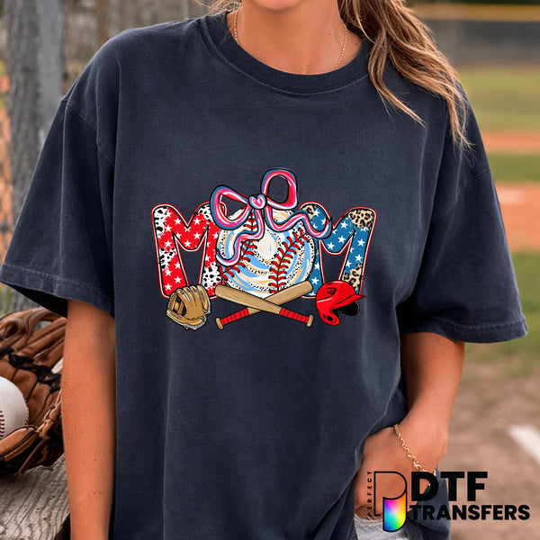 Baseball Mom Coquette Bow Leopard – Baseball DTF Transfer