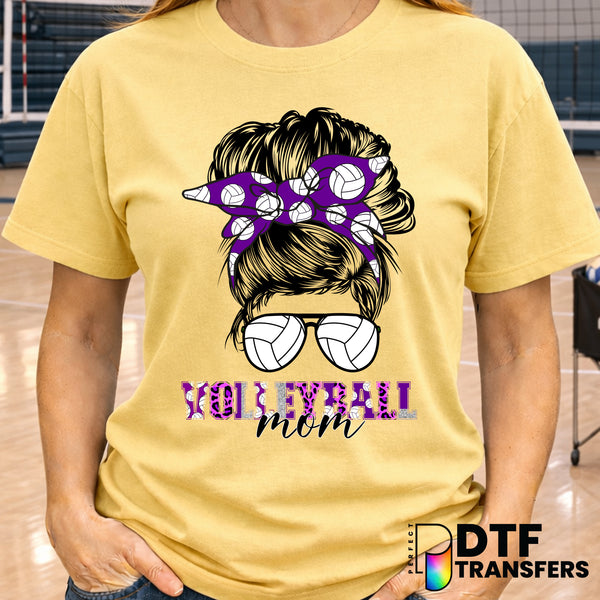 Volleyball Mom Hot Mess Messy Bun – Volleyball DTF Transfer