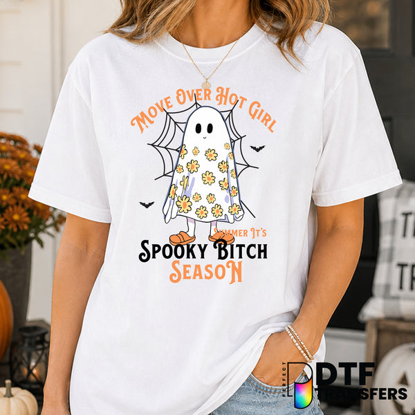 Move Over Hot Girl Summer Spooky Halloween Ghost Cute – Halloween DTF Transfer