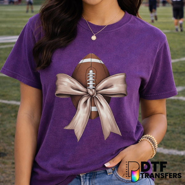 Love Football Coquette Bow DTF Transfer