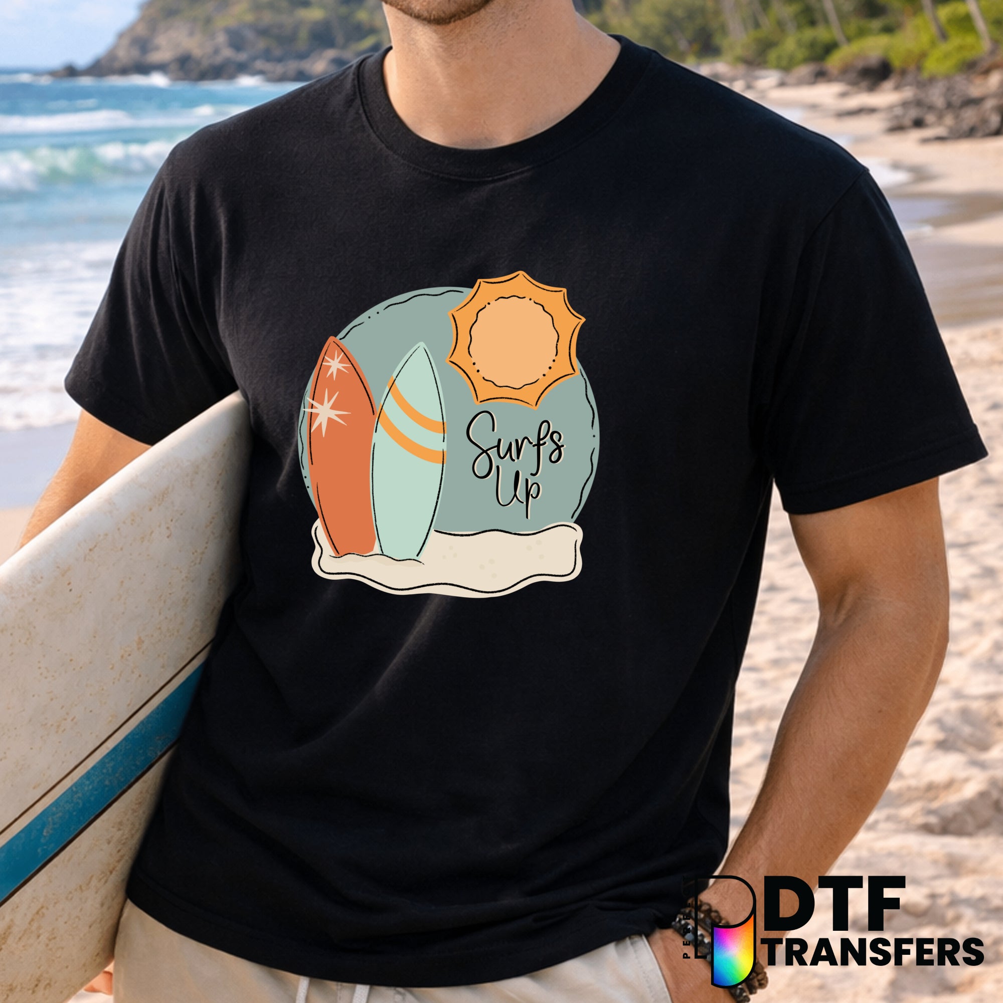 Surf's Up – Surfing DTF Transfer