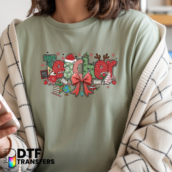 BEST TEACHER EVER – Teacher School Collage DTF Transfer