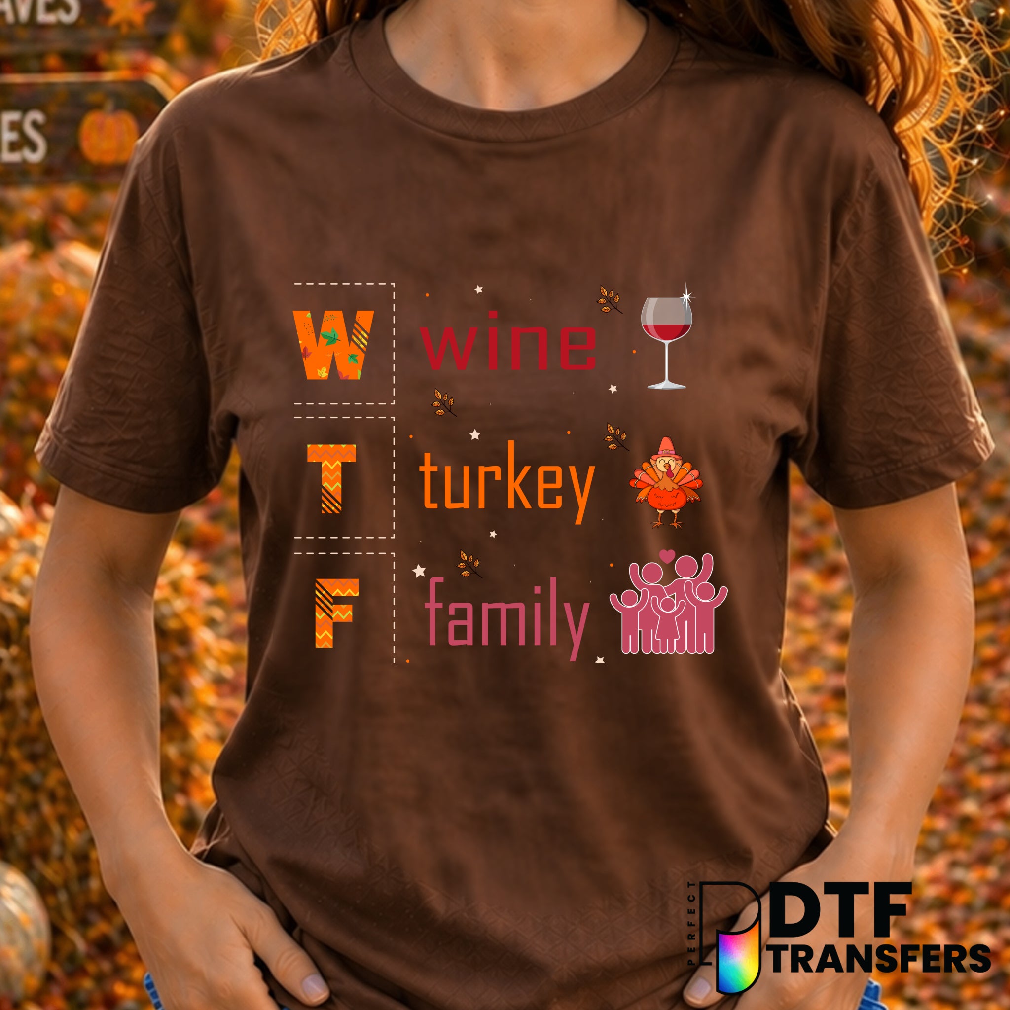 WINE TURKEY FAMILY – Thanksgiving DTF Transfer